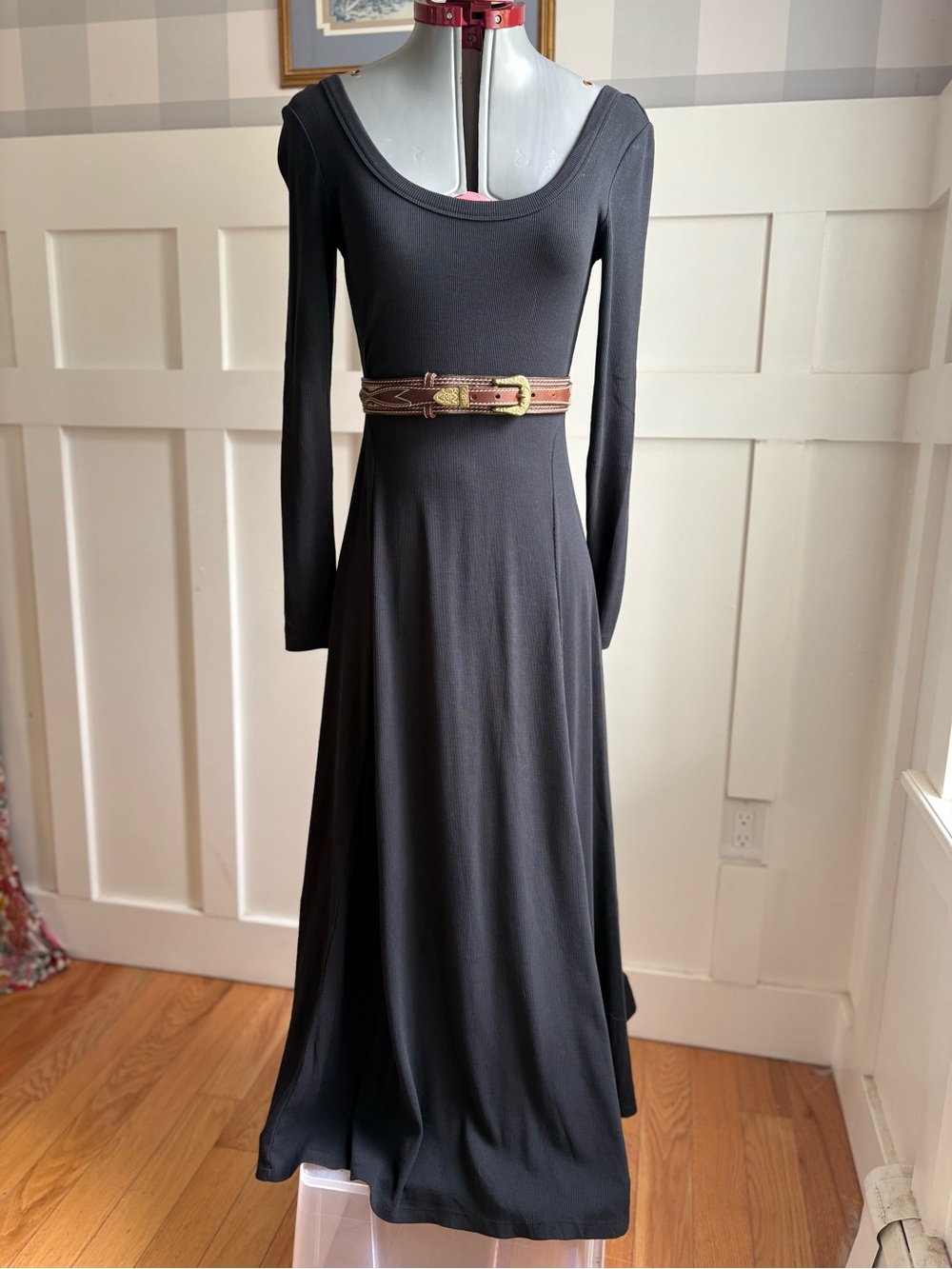 Marine Layer Black Long-Sleeve Maxi Dress XS